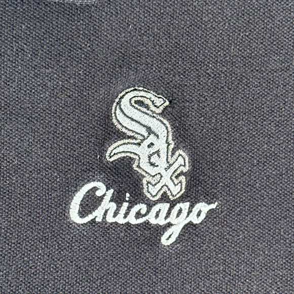 Vintage Chicago White Sox Polo Shirt Adult XXL 2XL Black MLB Baseball 90s - Picture 4 of 8